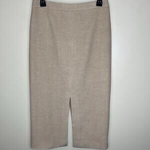 Ralph Lauren Black Label Pencil Skirt 4 Wool Cashmere Angora Midi Herringbone